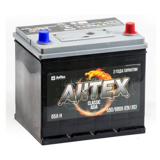 AKTEX standart ASIA 75D23L 65 Ah 680 A обр. пол.