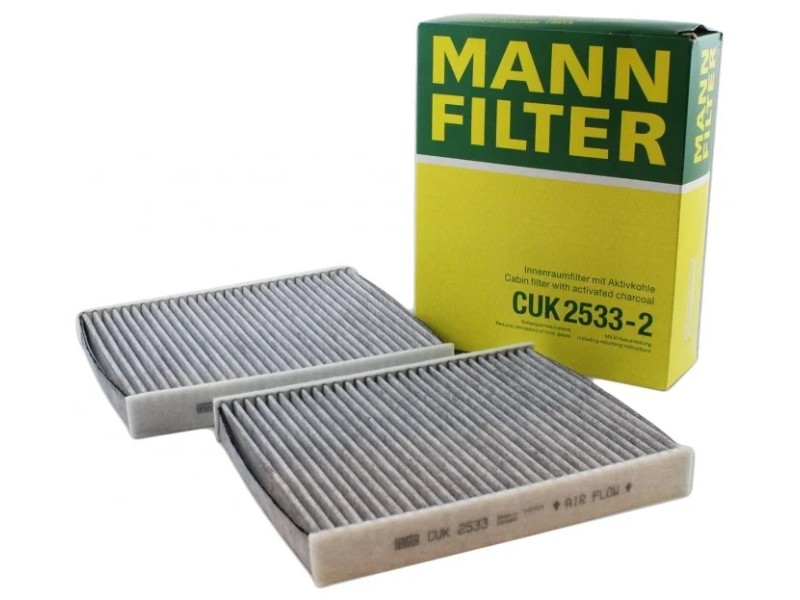 Салонный угольный фильтр купить. Фильтр салонный Mann cuk2533-2. Фильтр салонный Mann cu 2533-2. Фильтр салона угольный CUK 2131 Mann-Filter. Фильтр MANNFILTER cuk2722-2.